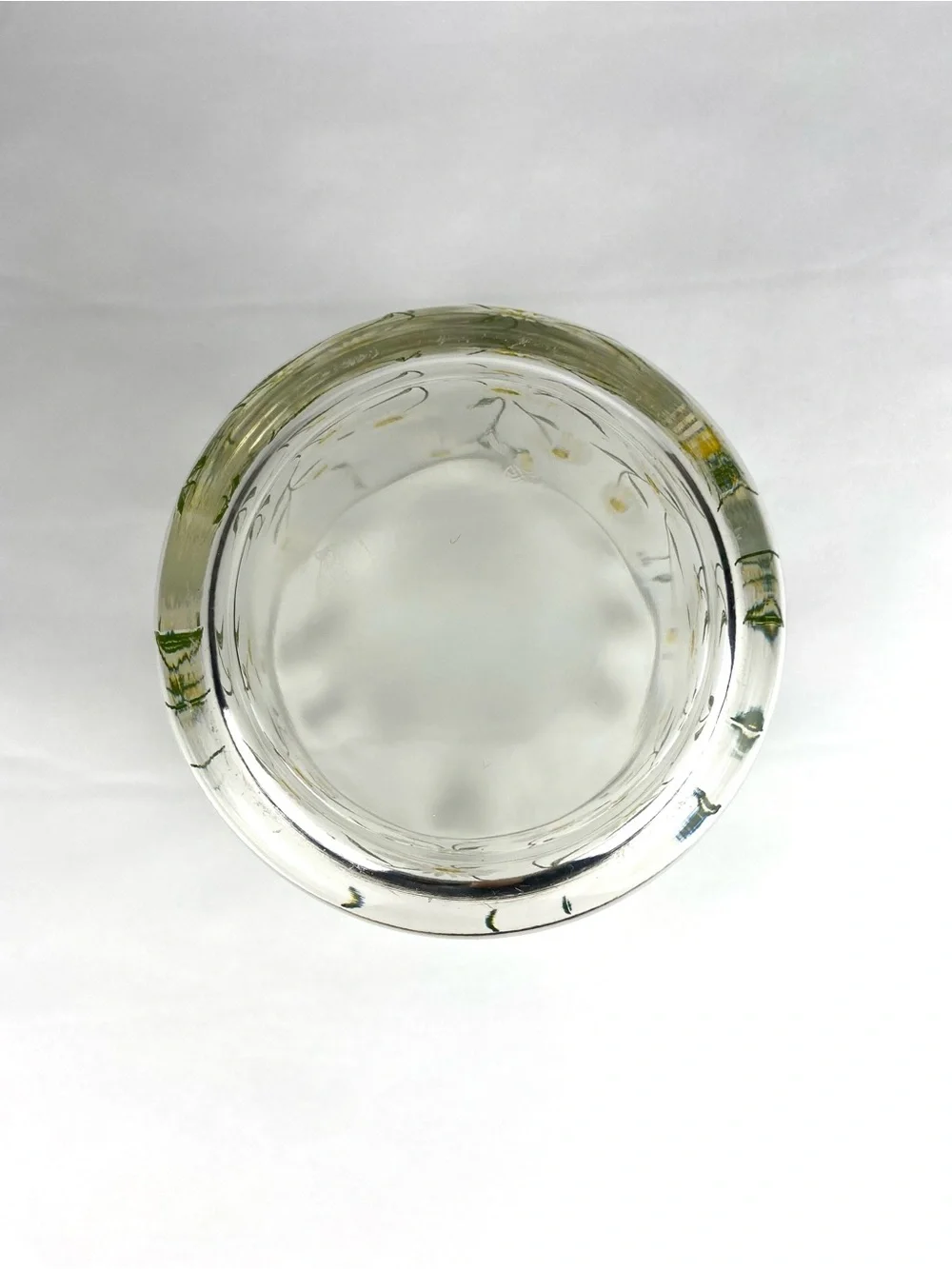 Vintage Cera Small Glass Ice Bucket With Daisy Motif Cottagecore Grandmillennial